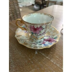 Perfect L & M Bond China Collectible Footed Teacup & Saucer Japan